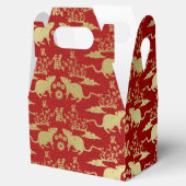 ラッ中国のト模様の新年 – 赤と金ゴールド フェイバーボックス (オープン)