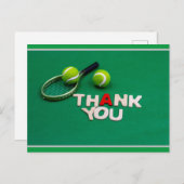 ラッ感謝していクとボールを緑にしたテニス ポストカード (正面/裏面)