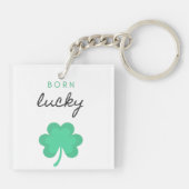 "ラッ生まれク・シャムロック"両面キーチェーン。 キーホルダー (裏面)