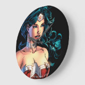 ラッ疑問に思ソを岩の上に持つ女性 ラージ壁時計 (傾斜)