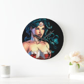 ラッ疑問に思ソを岩の上に持つ女性 ラージ壁時計 (ホーム)