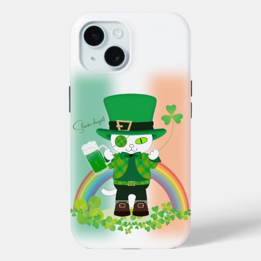 ラッ祝クな猫と聖パトリックの日 Case-Mate iPhoneケース (裏面)