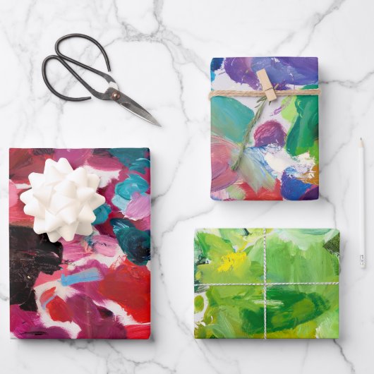 ラッ絵を描プ紙3 ラッピングペーパーシート (正面)