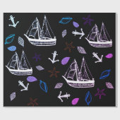 ラッ航海のピング紙、海テーマ ラッピングペーパー (フラット)