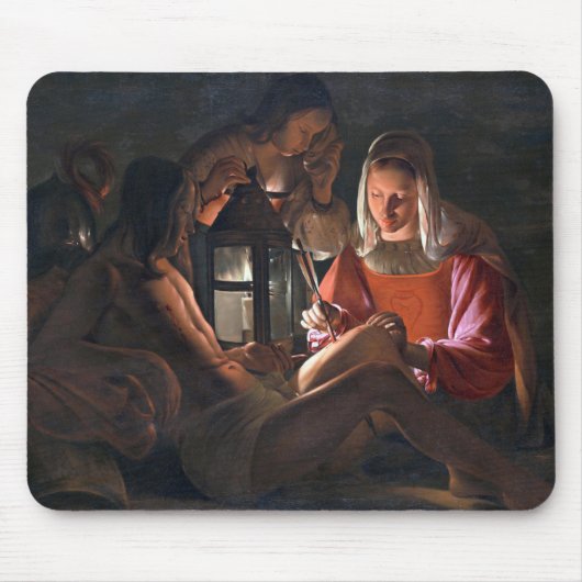 ラツアーのアイリーンが抱く聖セバスチャン マウスパッド (正面)