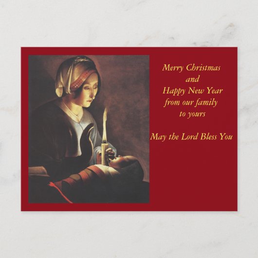 ラツアーのキリストの子と聖アン シーズンポストカード (正面)