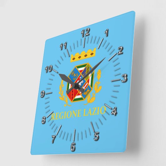 ラツィオ国旗(イタリア) スクエア壁時計 (傾斜)