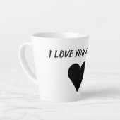 ラテおもしろいコーヒーラバーロマンチックカップ カフェラテマグ (左アングル)