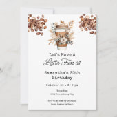 ラテおもしろいコーヒー30th大人誕生日 招待状 (正面)