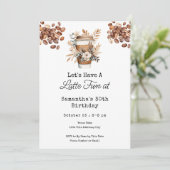 ラテおもしろいコーヒー30th大人誕生日 招待状 (スタンド正面)