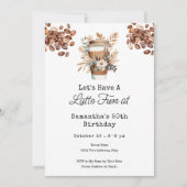 ラテおもしろいコーヒー50th大人誕生日 招待状 (正面)