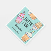 ラテおもしろいコーヒーbobba紅茶の誕生日 スタンダードランチョンナプキン (角)