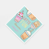 ラテおもしろいコーヒーbobba紅茶の誕生日 スタンダードランチョンナプキン (角)