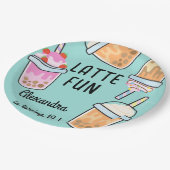 ラテおもしろいコーヒーbobba紅茶の誕生日 ペーパープレート (アングル)