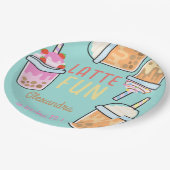 ラテおもしろいコーヒーbobba紅茶の誕生日 ペーパープレート (アングル)