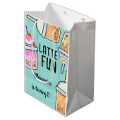 ラテおもしろいコーヒーbobba紅茶の誕生日 ミディアムペーパーバッグ (正面アングル)