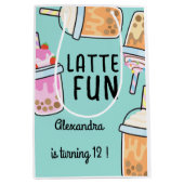 ラテおもしろいコーヒーbobba紅茶の誕生日 ミディアムペーパーバッグ (正面)