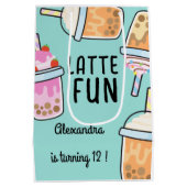 ラテおもしろいコーヒーbobba紅茶の誕生日 ミディアムペーパーバッグ (裏面)