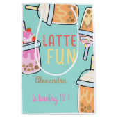 ラテおもしろいコーヒーbobba紅茶の誕生日 ミディアムペーパーバッグ (正面)