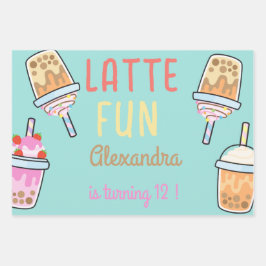 ラテおもしろいコーヒーbobba紅茶の誕生日 ラッピングペーパーシート