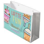 ラテおもしろいコーヒーbobba紅茶の誕生日 ラージペーパーバッグ (正面アングル)