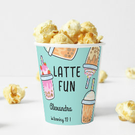 ラテおもしろいコーヒーbobba紅茶の誕生日 紙コップ