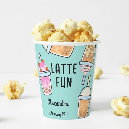 ラテおもしろいコーヒーbobba紅茶の誕生日 紙コップ