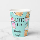 ラテおもしろいコーヒーbobba紅茶の誕生日 紙コップ (裏面)