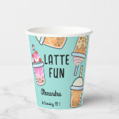 ラテおもしろいコーヒーbobba紅茶の誕生日 紙コップ (正面)