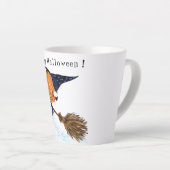 ラテおもしろいマグハロウィーンウィッチパンプキン飛んでいる カフェラテマグ (右アングル)