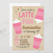 ラテおもしろい誕生日招待状 招待状 (正面/裏面)