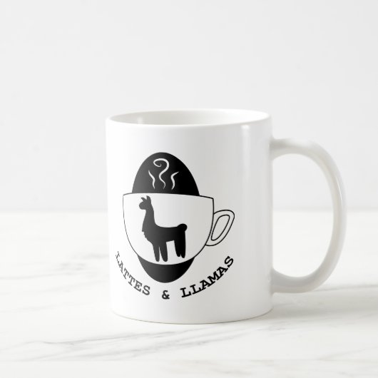 ラテおよびラマのロゴのマグ コーヒーマグカップ (右)