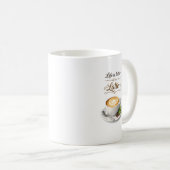 ラテが人生を豊かにする コーヒー 引用 デザイン コーヒーマグカップ (正面右)