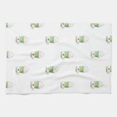 ラテとホイップクリーム（緑） キッチンタオル (横)