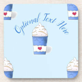 ラテとホイップクリーム(青) コースター