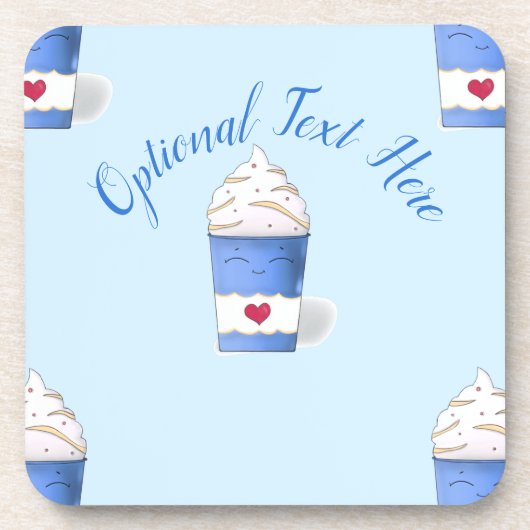 ラテとホイップクリーム（青） コースター (正面)