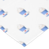 ラテとホイップクリーム（青） テーブルクロス (アングル)