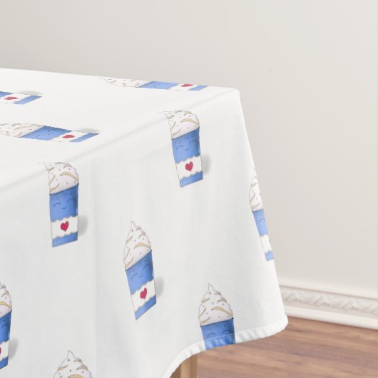 ラテとホイップクリーム（青） テーブルクロス (インサイチュ)