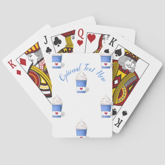 ラテとホイップクリーム（青） トランプ (裏面)