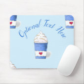 ラテとホイップクリーム（青） マウスパッド (マウス)