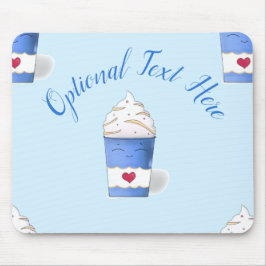 ラテとホイップクリーム(青) マウスパッド