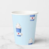 ラテとホイップクリーム（青） 紙コップ (裏面)