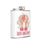 ラテとラブカップ、手とコーヒー引用文 フラスク (右)