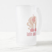 ラテとラブカップ、手とコーヒー引用文 フロストグラスビールジョッキ (正面右)