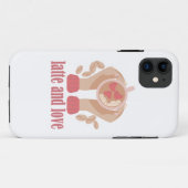 ラテとラブカップ、手とコーヒー引用文 Case-Mate iPhoneケース (裏面(横))