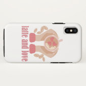 ラテとラブカップ、手とコーヒー引用文 Case-Mate iPhoneケース (裏面(横))