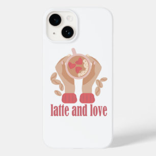 ラテとラブカップ、手とコーヒー引用文 Case-Mate iPhone 14ケース