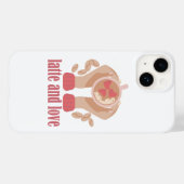 ラテとラブカップ、手とコーヒー引用文 Case-Mate iPhoneケース (裏面 (横))