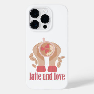 ラテとラブカップ、手とコーヒー引用文 Case-Mate iPhone 14 PROケース