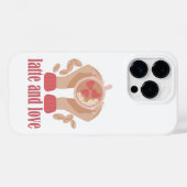 ラテとラブカップ、手とコーヒー引用文 Case-Mate iPhoneケース (裏面 (横))